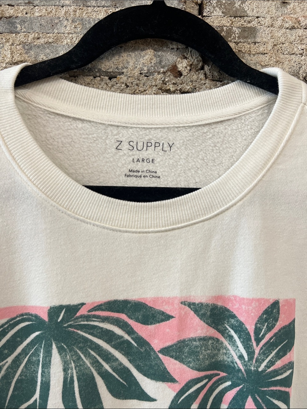 NWT Z SUPPLY Cream High Tide Sunday Sweatshirt in Sz Large drop shoulders - Picture 2 of 11